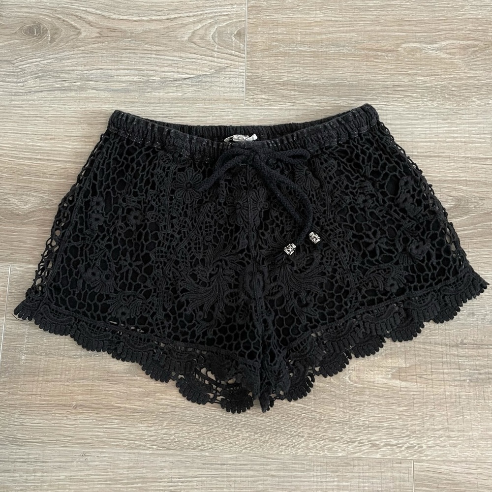 Adorable Black Boho Crochet Shorts